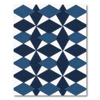 Geometric Navy and Slate Diamond Tile Rug