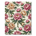 Soft Pink Peonies Floral Botanical Garden Rug