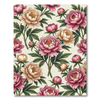 Soft Pink Peonies Floral Botanical Garden Rug