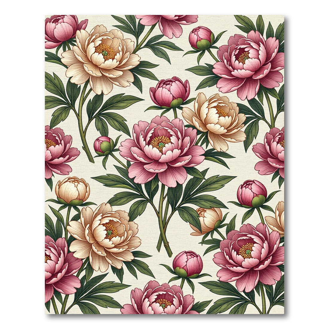 Soft Pink Peonies Floral Botanical Garden Rug
