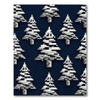 Modern Pixelated Silver Evergreen Forest Rug