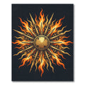 Golden Fiery Sunburst Emblem Rug