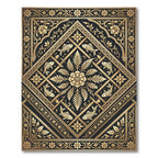 Gold Floral Koi Geometric Slate Rug