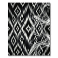 Black White Jagged Geometric Smoke Rug