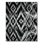 Black White Jagged Geometric Smoke Rug