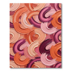 Abstract Brushstroke Swirls in Sunset Hues Rug