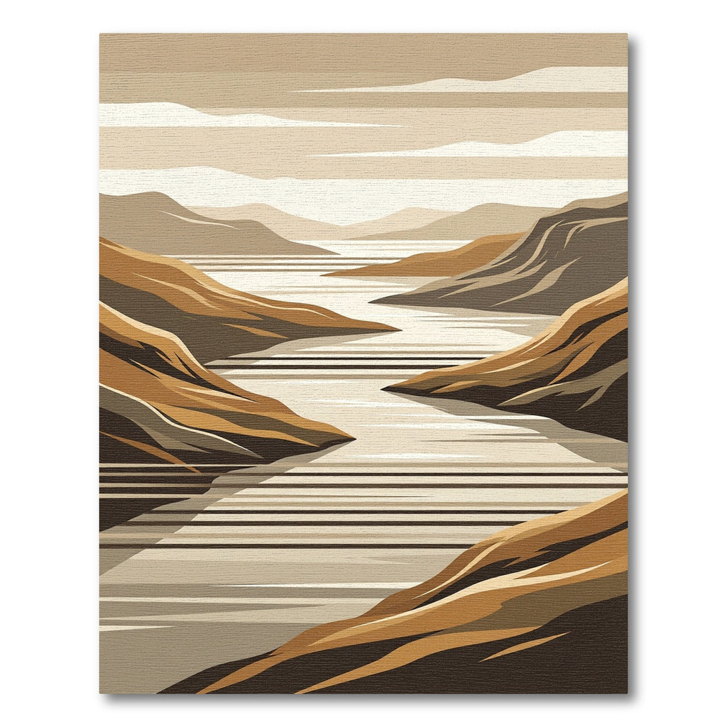 Earthy Landscape River Bend Rug