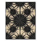 Monochrome Geometric Starburst Layered Rug