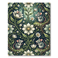 Enchanted Forest White Floral Mouse Meadow Rug