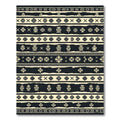 Tribal Cream Black Figures Stripes Rug