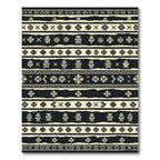Tribal Cream Black Figures Stripes Rug