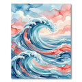 Watercolor Ocean Wave Sunset Serene Rug