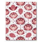Crimson Floral Bloom Mandala Rug
