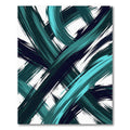 Abstract Teal Brushstroke Composition Rug
