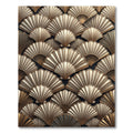 Art Deco Golden Fan Shell Arrangement Rug