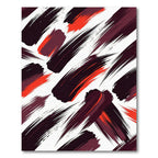 Crimson Paint Brush Strokes Rug
