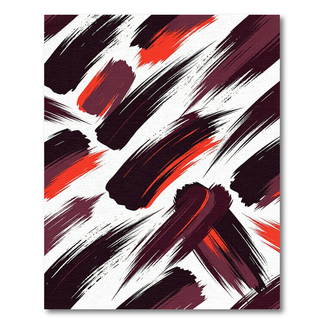 Crimson Paint Brush Strokes Rug