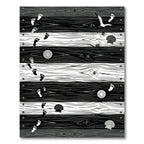 Monochromatic Coastal Plank Seaside Footprints Rug