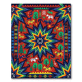 Vibrant Geometric Star Animal Forest Area Rug