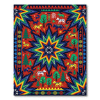 Vibrant Geometric Star Animal Forest Area Rug