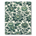 Emerald Green Floral Vine Garden Rug