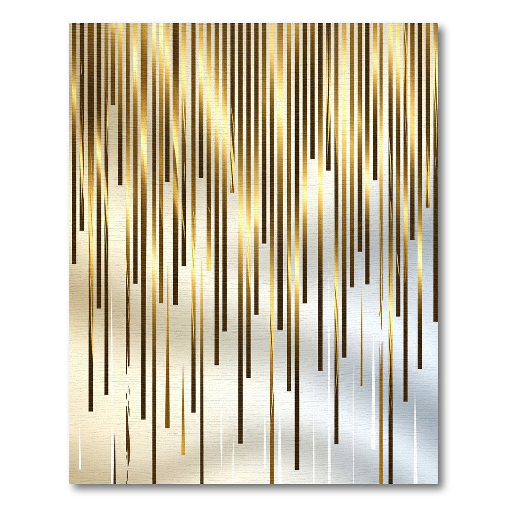 Gleaming Gold Vertical Stripe Accent Rug