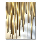 Gleaming Gold Vertical Stripe Accent Rug