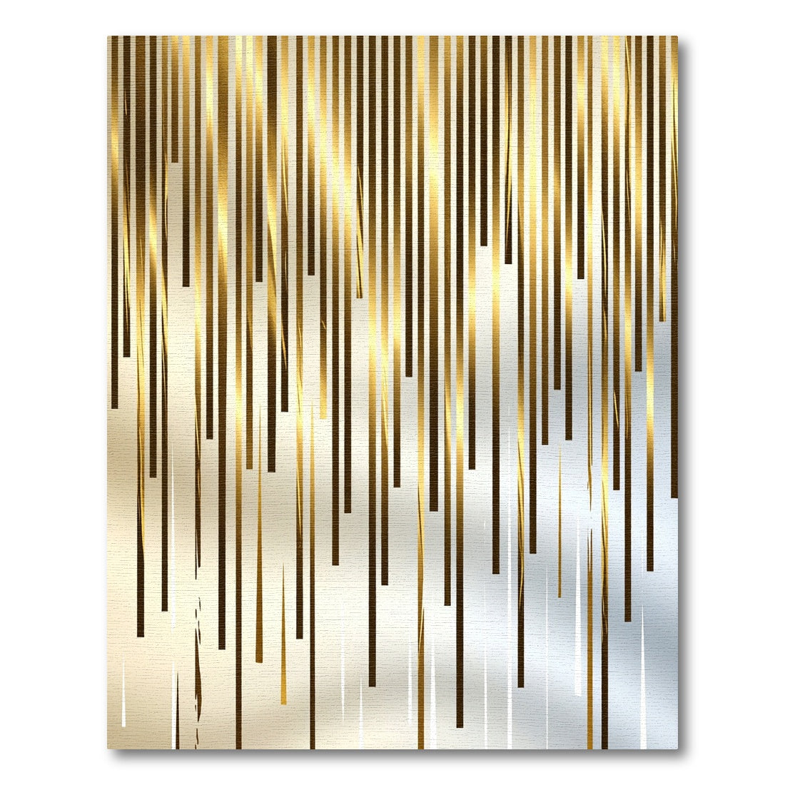 Gleaming Gold Vertical Stripe Accent Rug