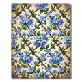 Blue Wildflower Vine Lattice Rug