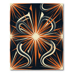 Mid-Century Radiant Amber Star Burst Rug