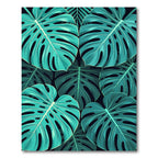 Lush Tropical Monstera Palm Leaf Rug
