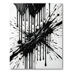 Monochromatic Liquid Ink Abstract Splash Rug
