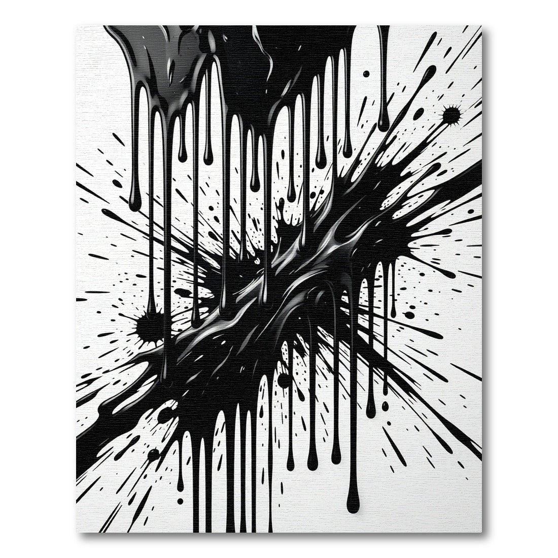Monochromatic Liquid Ink Abstract Splash Rug