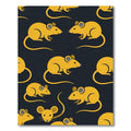 Playful Yellow Mouse Silhouette Wallpaper Rug