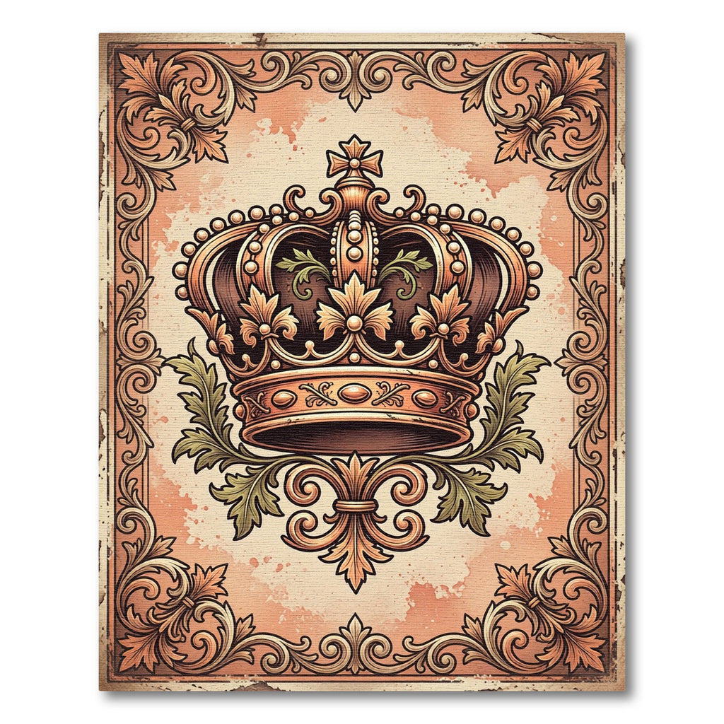 Elegant Golden Imperial Crown Filigree Rug