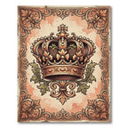 Elegant Golden Imperial Crown Filigree Rug