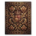 Regal Burgundy Gold Imperial Crest Rug