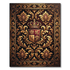Regal Burgundy Gold Imperial Crest Rug