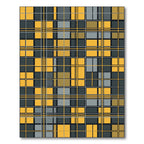 Gold Gray Yellow Plaid Checkered Rug