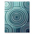 Geometric Teal Circular Ripple Rug