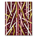 Gold Pink Confetti Streamer Abstract Rug