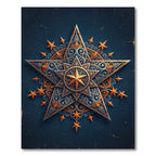 Astral Gold Star Celestial Mandala Rug