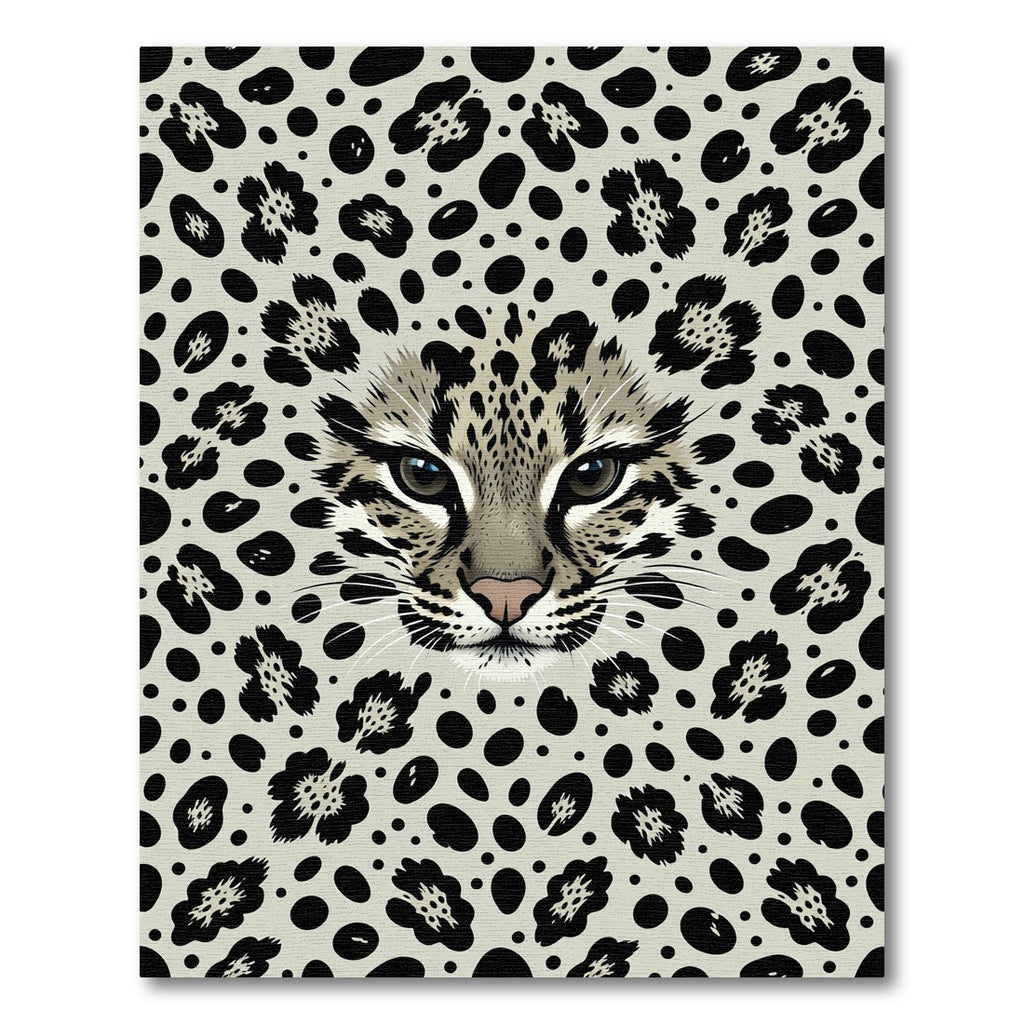 Neutral Leopard Spot Face Rug