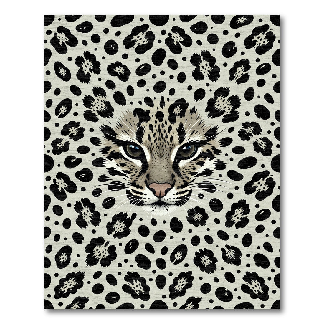 Neutral Leopard Spot Face Rug