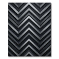 Sophisticated Charcoal Metallic Chevron Layered Rug