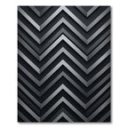 Sophisticated Charcoal Metallic Chevron Layered Rug