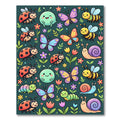 Whimsical Colorful Insect Garden Meadow Rug