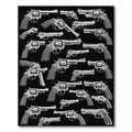 Monochrome Revolver Armory Graphic Rug