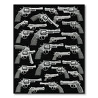 Monochrome Revolver Armory Graphic Rug