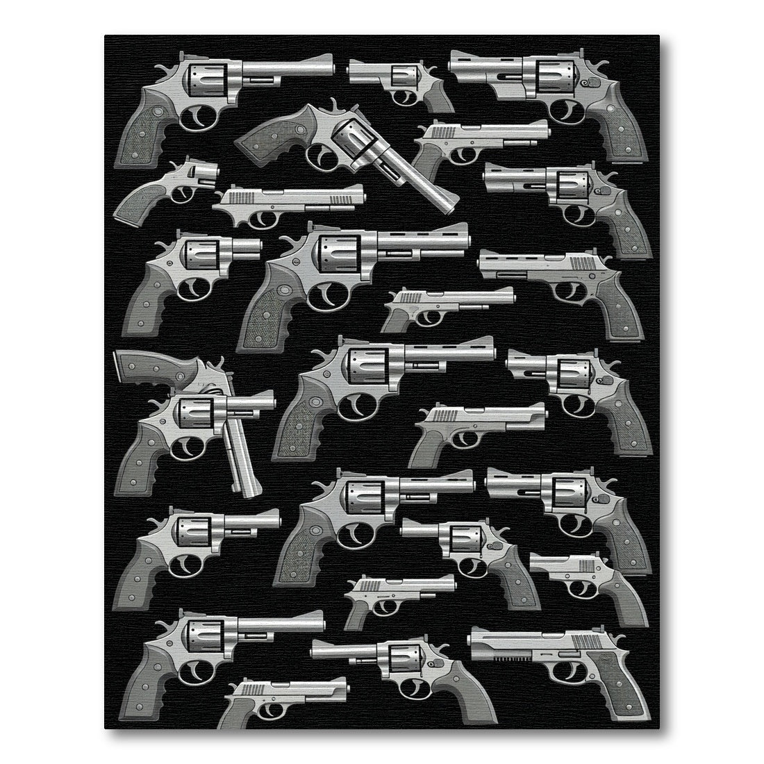 Monochrome Revolver Armory Graphic Rug